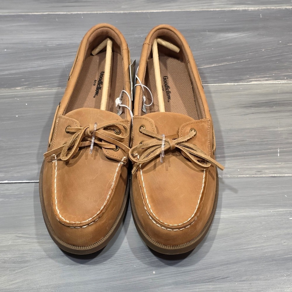 Goodfellow & Co Mens Leather Loafers Bennett Casuals Slip‎ On Size 12 Cognac - Picture 4 of 9